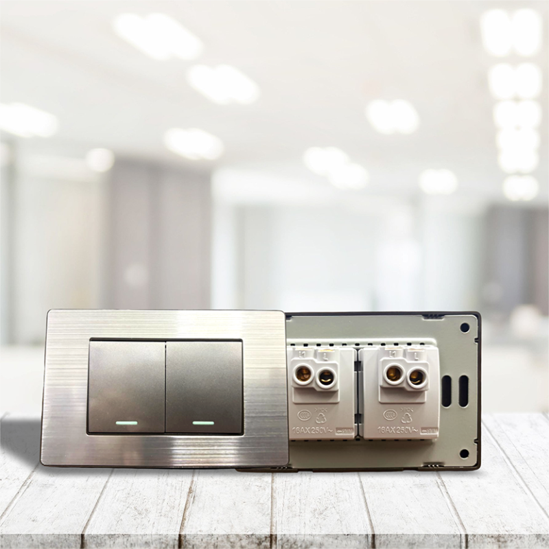 SKU : D613 INTERRUPTOR DOBLE GRIS